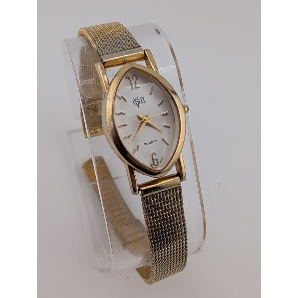 Gloria Vanderbilt II Women's Watch 18mm Case Gold Mesh Metal Band- New Battery